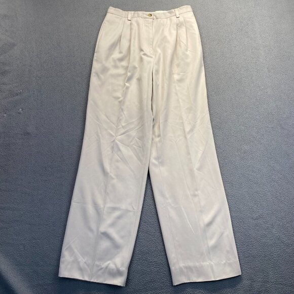 Lord & Taylor Ivory Relaxed Pants Women's size 10 Pleated Front Career - Picture 1 of 10